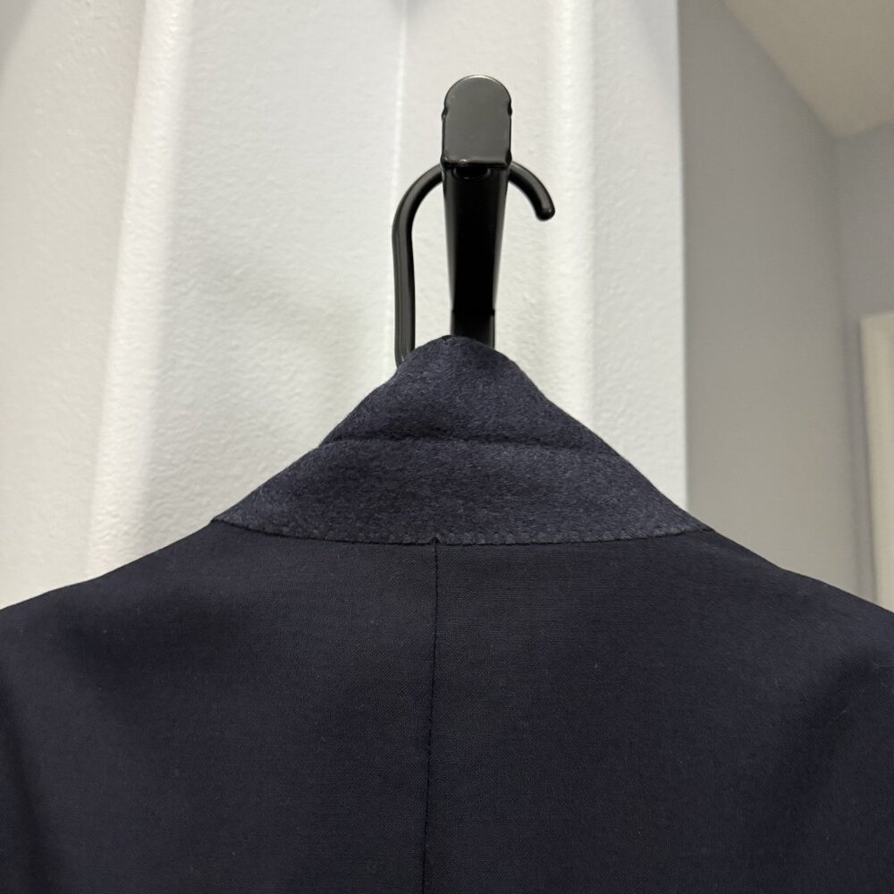 Vintage Oscar de la Renta Men’s Navy Blue Double-Breasted Blazer 42R - Picture 12 of 14